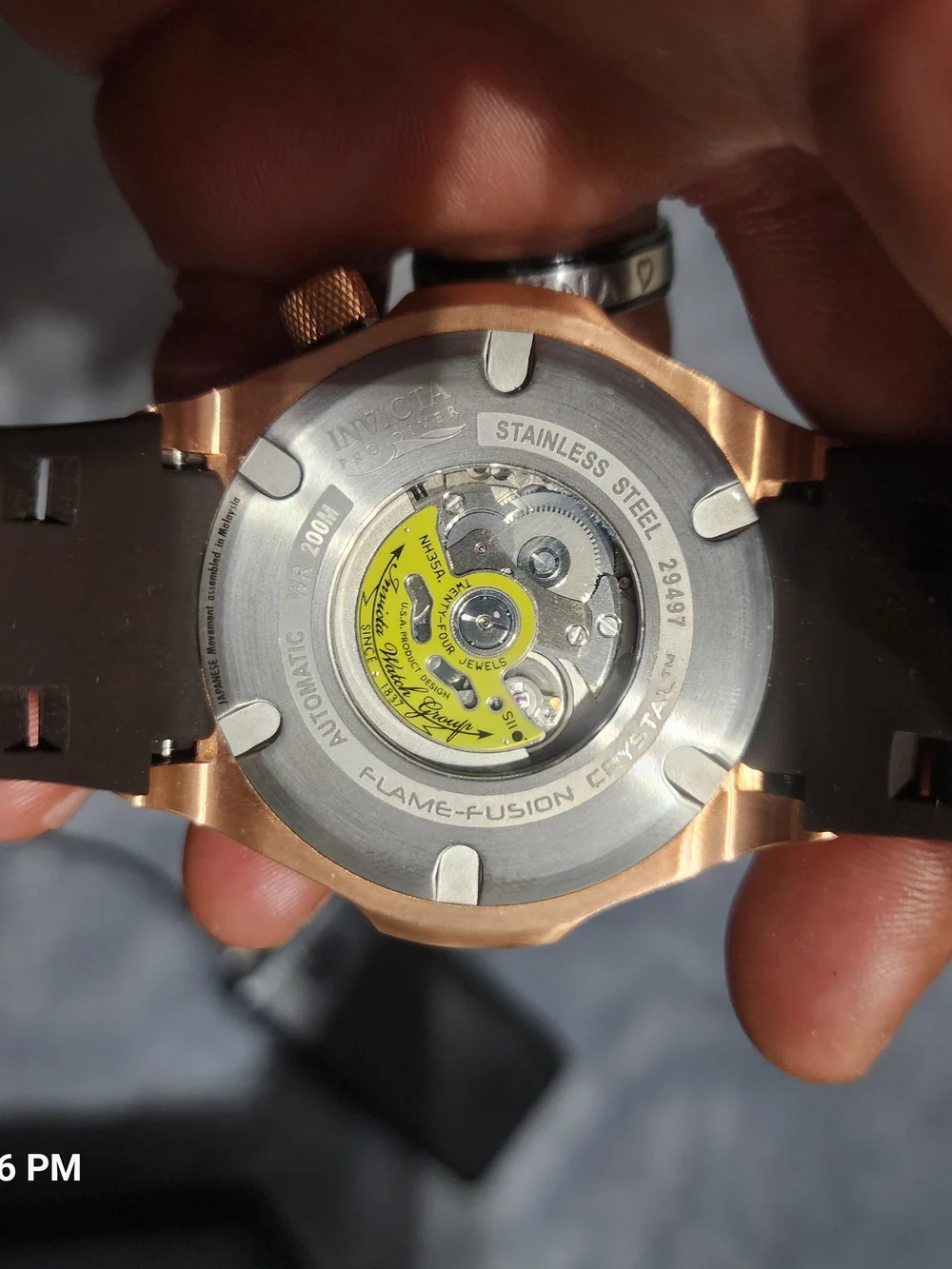Invicta Rose Gold and Black Men's Diver Watch Automatic 50mm